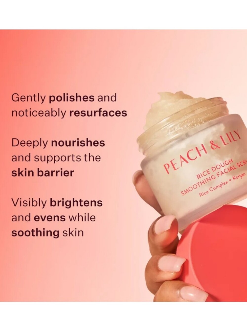 PEACH & LILY RICE DOUGH SMOOTHING FACIAL SCRUB.